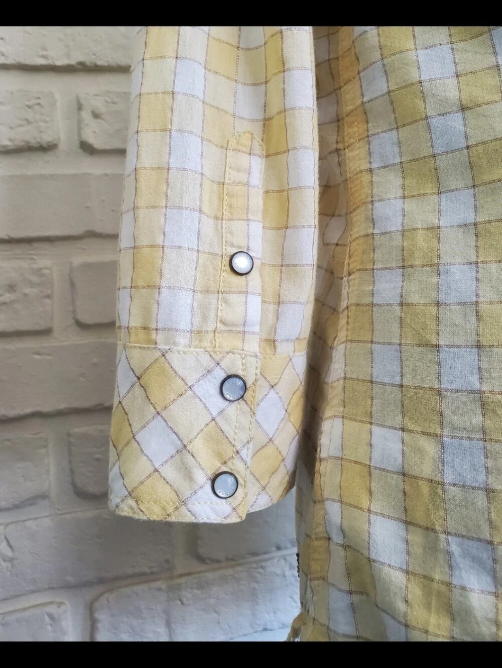 Guess Plaid Western Button-Down Shirt Embroider Raw Frayed Hem Vintage Y2K Rare - Picture 13 of 16